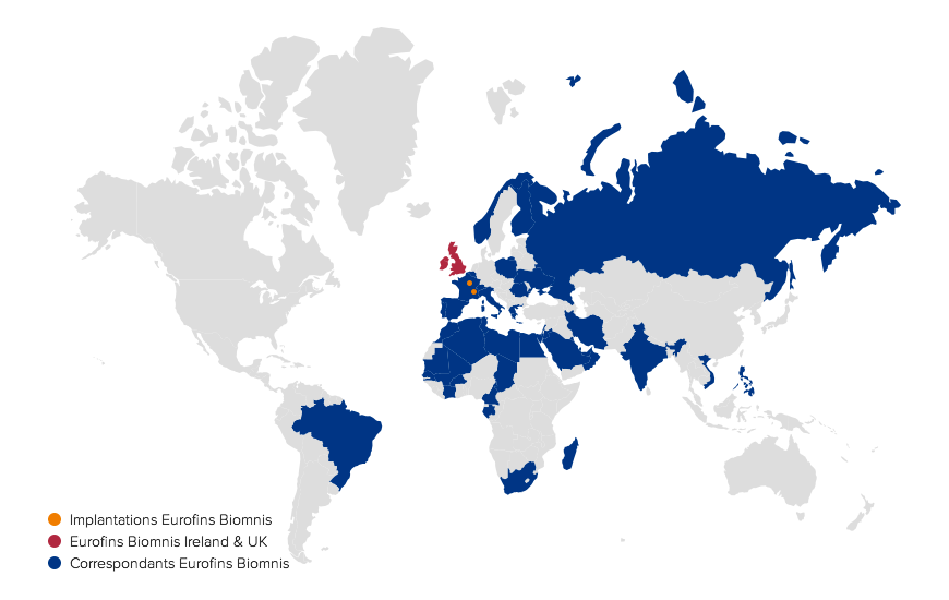 Présence internationale - Carte du Monde